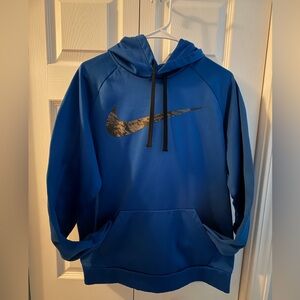 Nike Dri-Fit Hoodie Men’s Medium – Royal Blue w/ Graphic Swoosh
